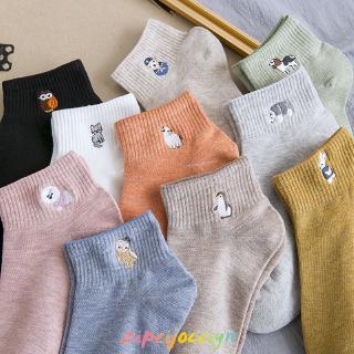Vớ cotton thêu họa tiết hoạt hình dễ thương