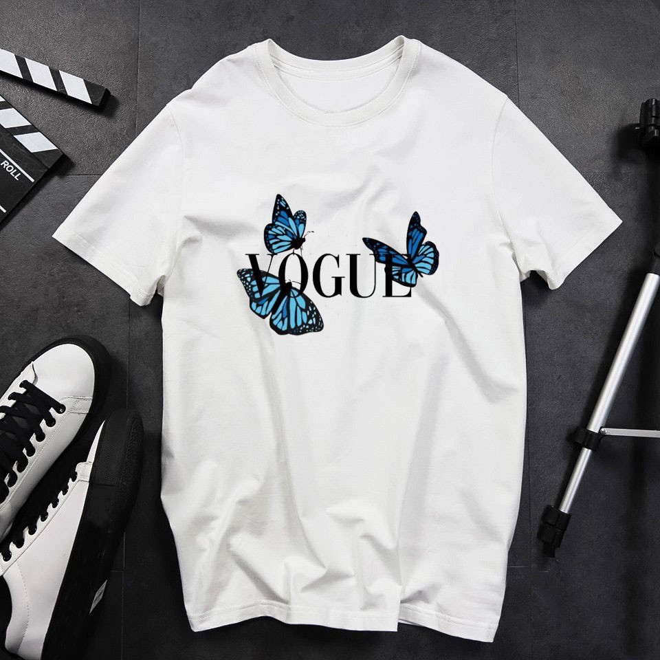 Áo thun in unisex nam nữ phông form đẹp dáng Unisex - Ulzzang mặc cặp, nhóm, lớp hình BƯỚM VOGUE BUTTERFLY