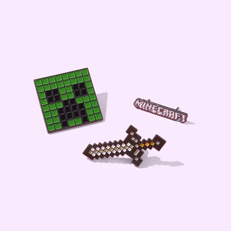 Ghim Cài Áo Họa Tiết Hoạt Hình Minecraft Độc Đáo