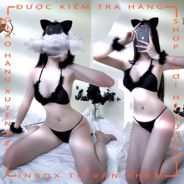 Đồ ngủ cosplay miêu nữ gợi cảm bikini sexy quyến rũ gợi cảm tặng kèm tai mèo đáng yêu BIKIHOUSE N735  - hot tiktok | BigBuy360 - bigbuy360.vn