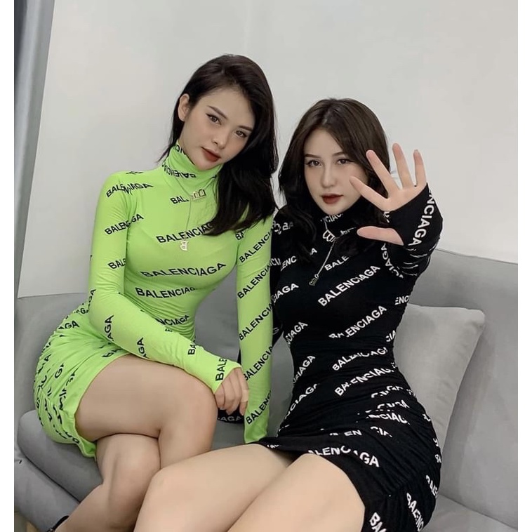 ☘️ Hàng có sẵn ☘️ Váy ôm body Belenciaga cực sang chảnh kèm vòng cổ 💋