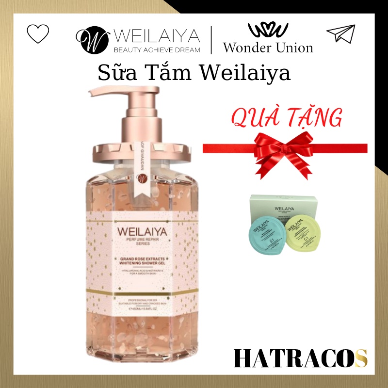 Sữa Tắm WEILAIYA Chính Hãng Nước Hoa Dưỡng Ẩm Trắng Da Cánh Hoa Hồng 450ml ST01