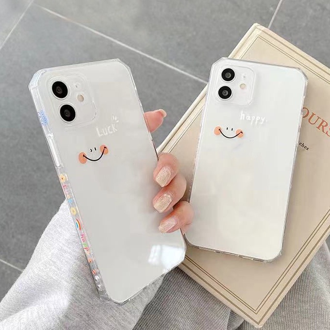 Ốp Điện Thoại TPU Silicon Mềm Trong Suốt Hình Mặt Cười Cho iPhone 13 Pro Max/12/11/XS/ XR/ X/ 8/ 7/6S Plus Mini SE 2020
