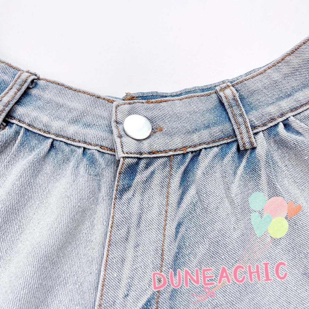 Quần Culottes Jean Nữ Cạp Cao Plus Size DUNEA