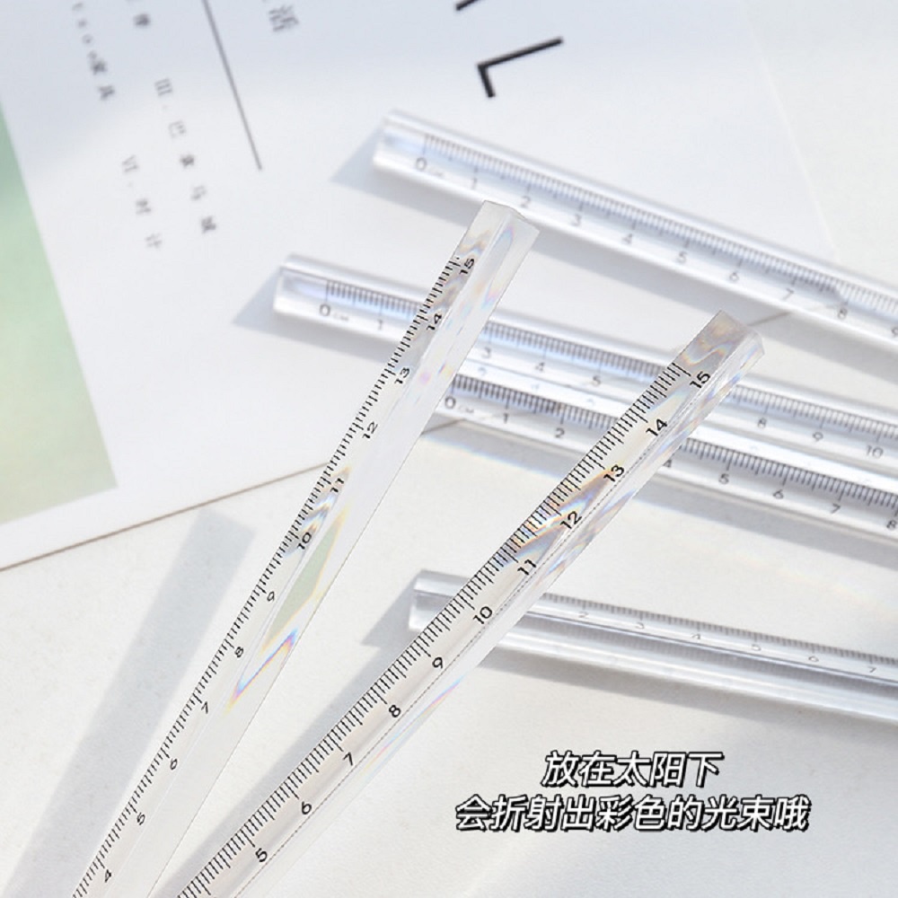 Thước đo hình tam giác trong suốt 15cm dành cho học sinh
