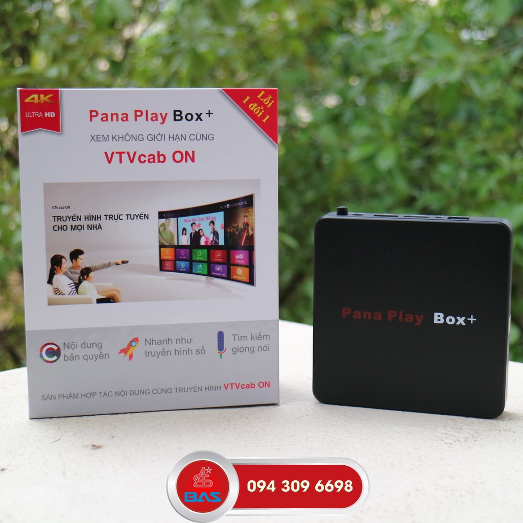 TV Box Ram 4G Pana Play Box +, Android box hỗ trợ tìm kiếm giọng nói, tích hợp cổng quang, bảo hành 12 tháng