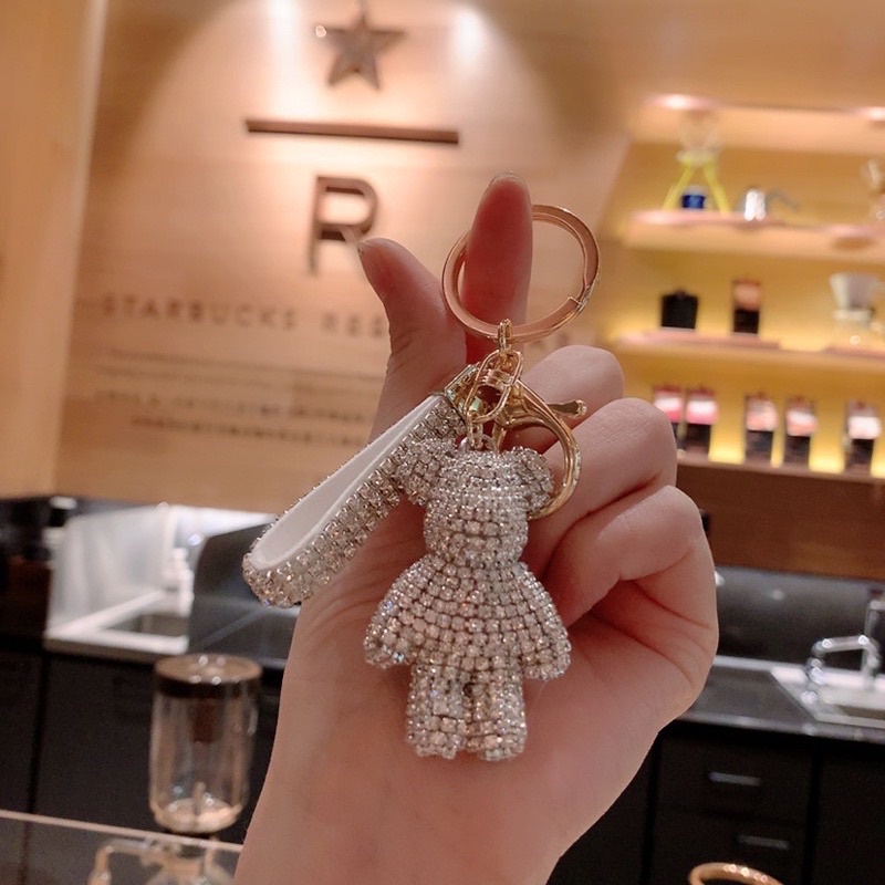 Móc khóa Bearbrick Gấu đính đá thời thượng phụ kiện túi xách