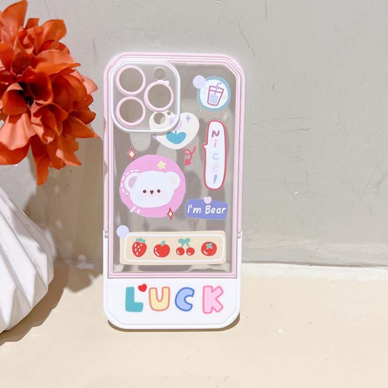 Ốp lưng iphoneỐp Điện Thoại  Kèm Giá Đỡ Tàng Hình Họa Tiết Hoạt Hình Dễ Thương Cho iphone 14 / 13Pro 12 / xs / 6 / 7 / 8PLUSDinuo case