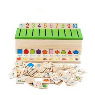 Hộp thả hình theo chủ đề-giáo cụ montessori-đồ chơi gỗ an toàn cho bé phát triển tư duy