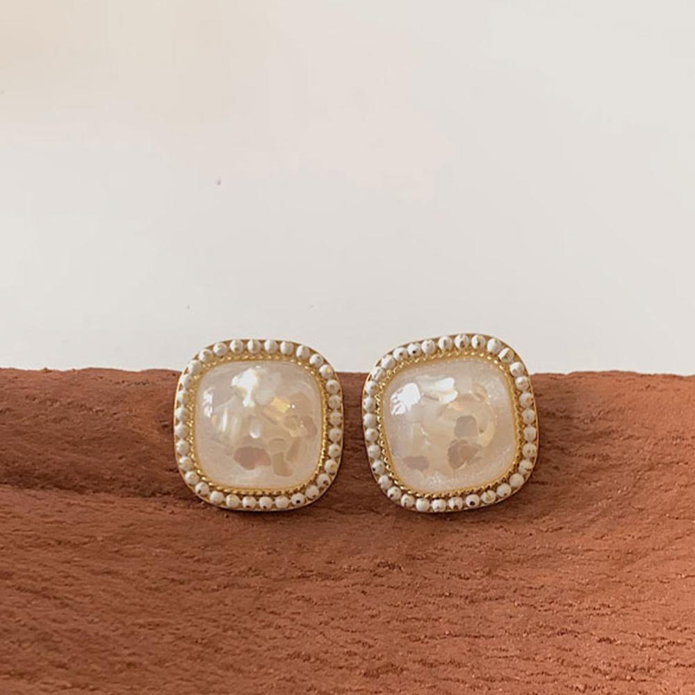 Bông Tai Vỏ Sò Mạ Bạc S925 Phong Cách Hàn Quốc Cổ Điển