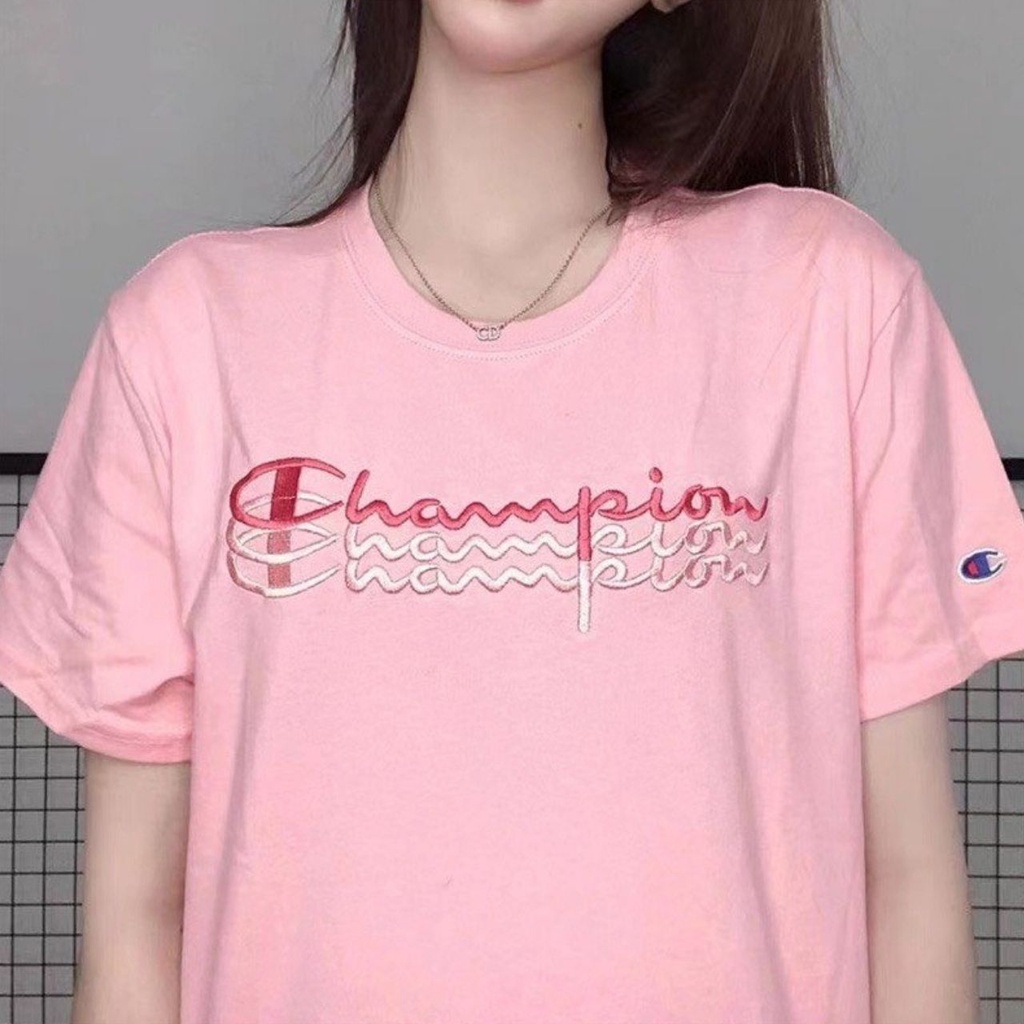 Áo Thun Cộc Tay Champion Thêu 3 Line Unisex Hot Trend