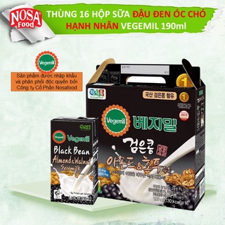 Thùng Sữa Hạt Vegemil Đậu Đen Óc Chó Hạnh Nhân 190ml 16 Hộp Thùng