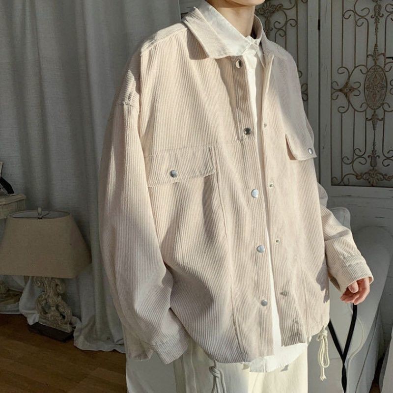 Áo Khoác Nhung Cổ Sơ Mi Oversize