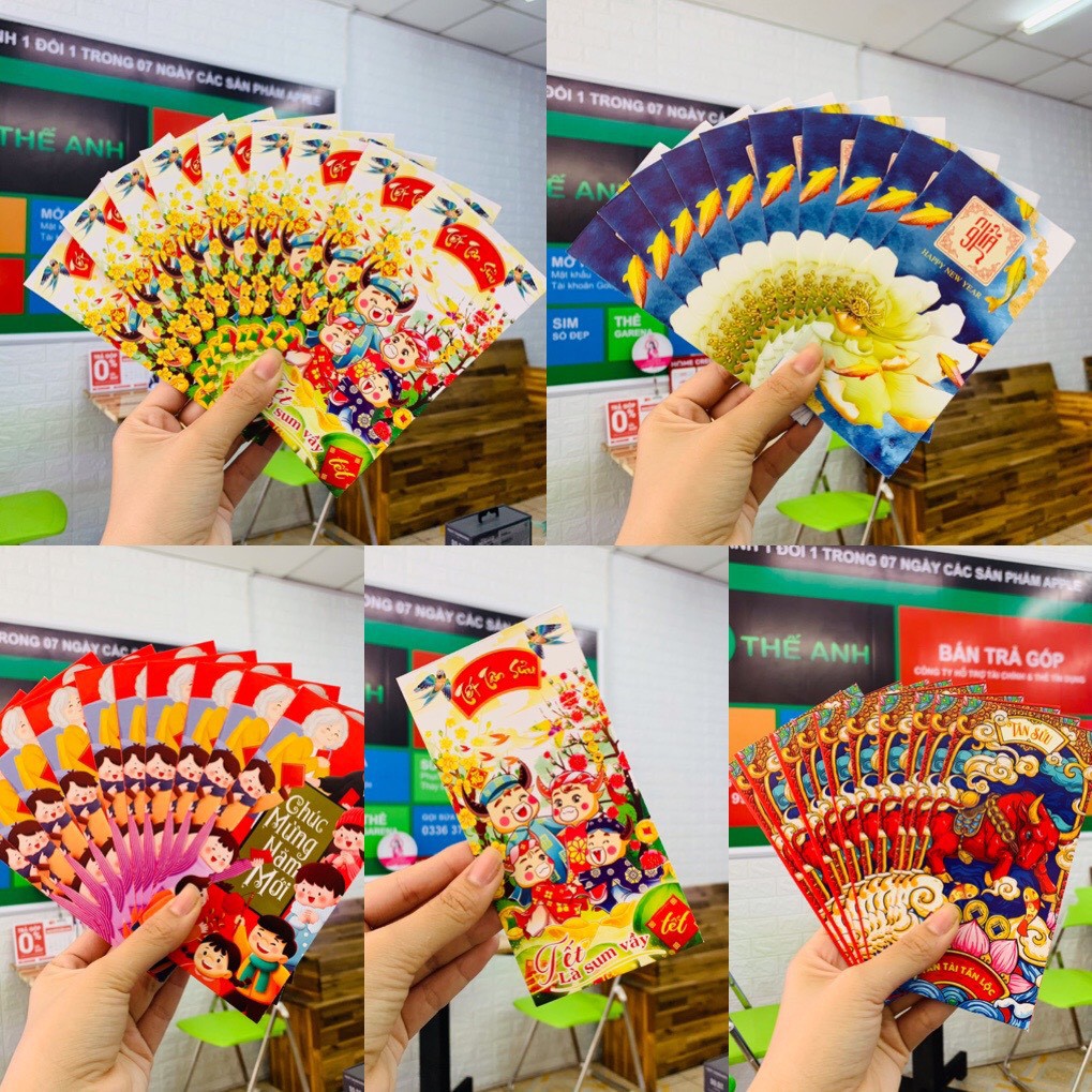 10 cái Bao lì xì chúc tết năm 2021 , combo 10 bao lì xì chúc tết