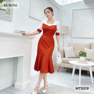 Đầm đuôi cá phối cổ vuông BEMINE MT5519