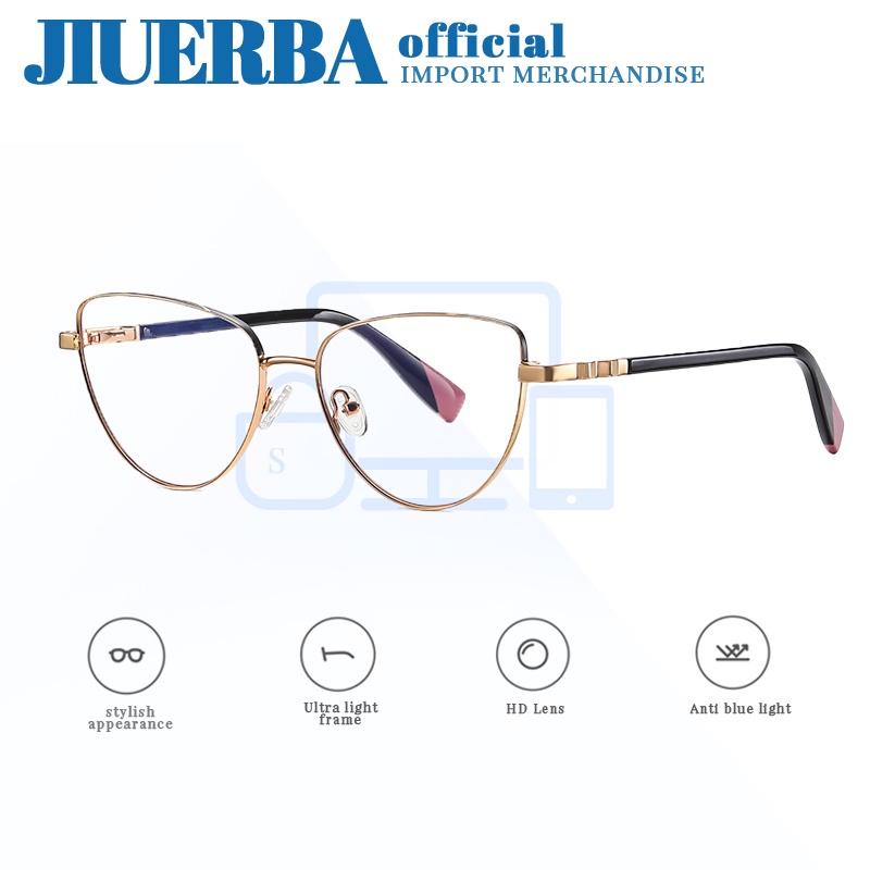 JIUERBA Kính Mắt Mèo Chống Bức Xạ Ánh Sáng Xanh Thời Trang Phương Tây Cho Nữ
