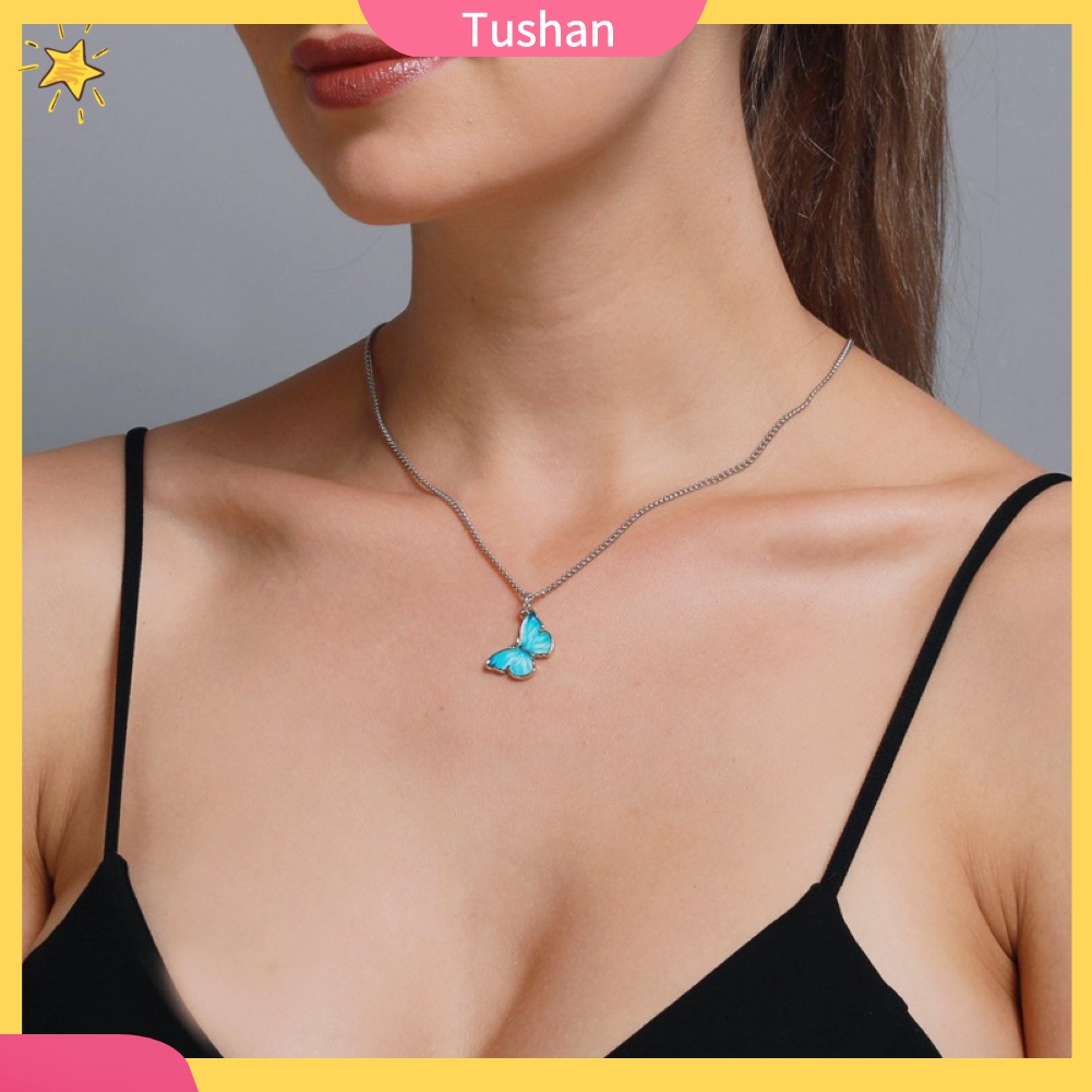 vòng cổ / Vòng Tay / vòng cổ Mặt Hình Bướm Màu Gradient Thời Trang Cho Nữ