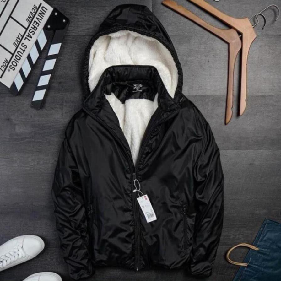 Áo gió lót lông nam cao cấp vải gió mũ lót lông cừu đẹp mặc siêu ấm vào mùa đông | BigBuy360 - bigbuy360.vn