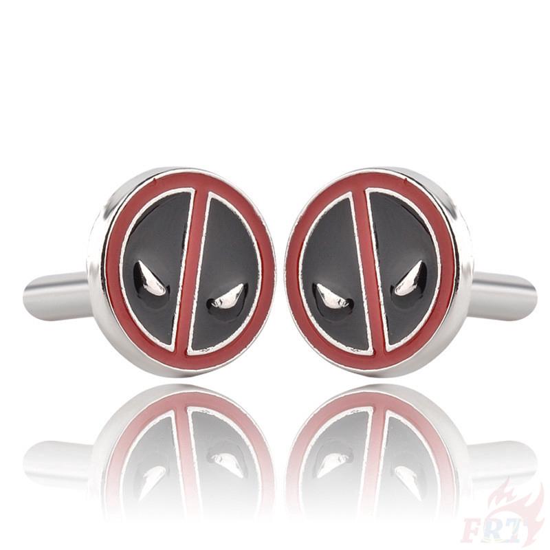 > Ready Stock < ❉ Deadpool Cuff Button ❉2Pcs/Pair Marvel Wade Winston Wilson Shirt Cufflinks Fashion Cuff Button