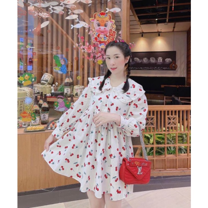 Đầm baby doll in hoa quả