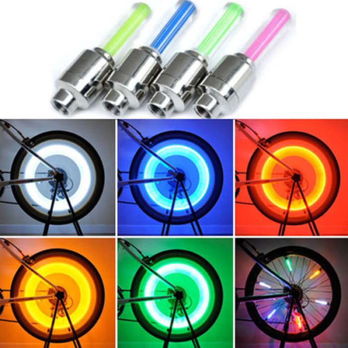 Set 2 Đèn led neon Chống Thấm Nước Gắn Van Bánh Xe Đạp