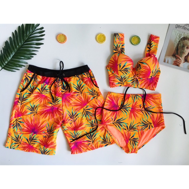 Bikini cặp lá cọ vàng cam