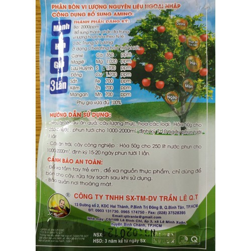 Combo 5 gói phân bón  vi lượng COMBI - gói 50 gram