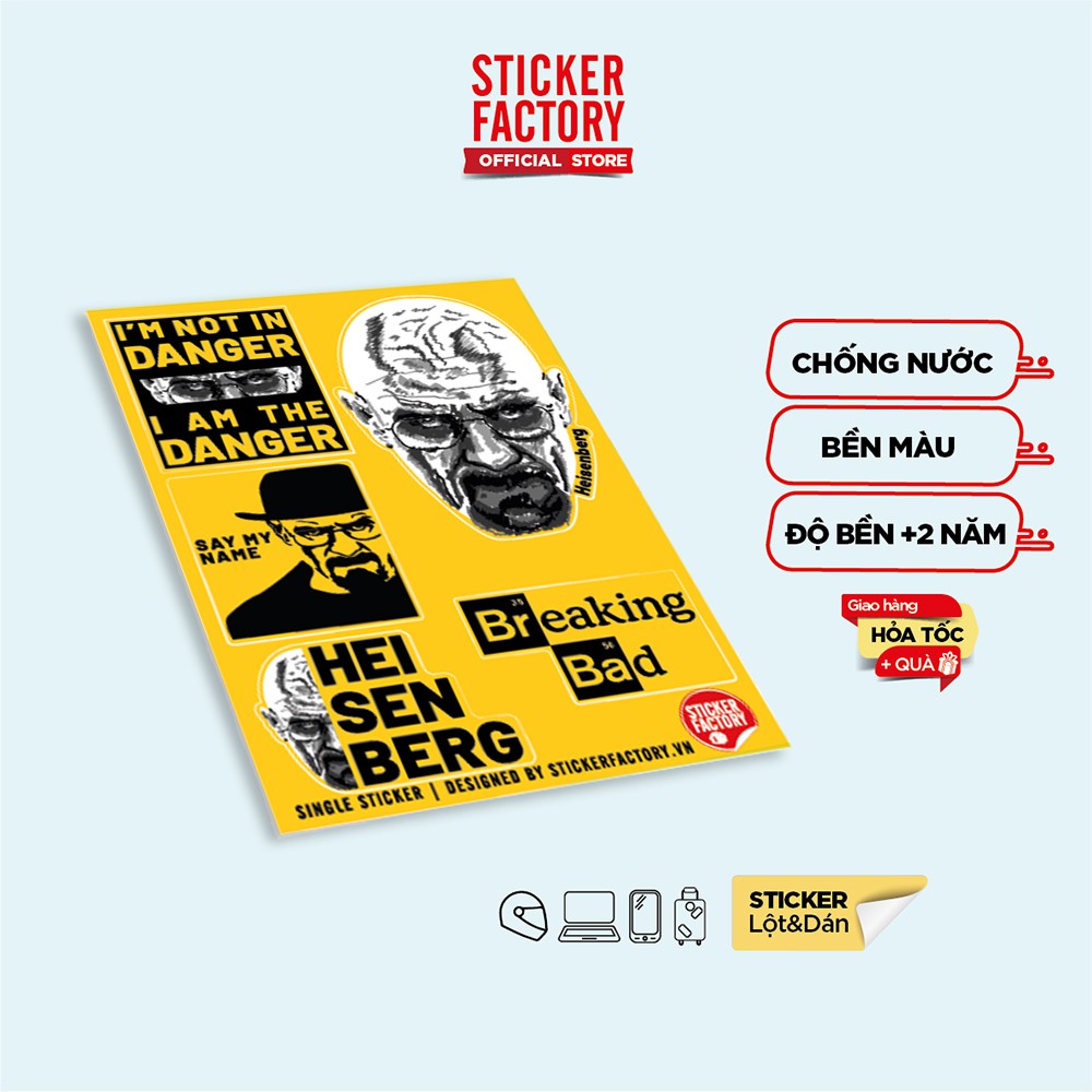 Sticker decal single hình dán lẻ STICKER FACTORY - Chủ đề Breaking Bad Heisenberg