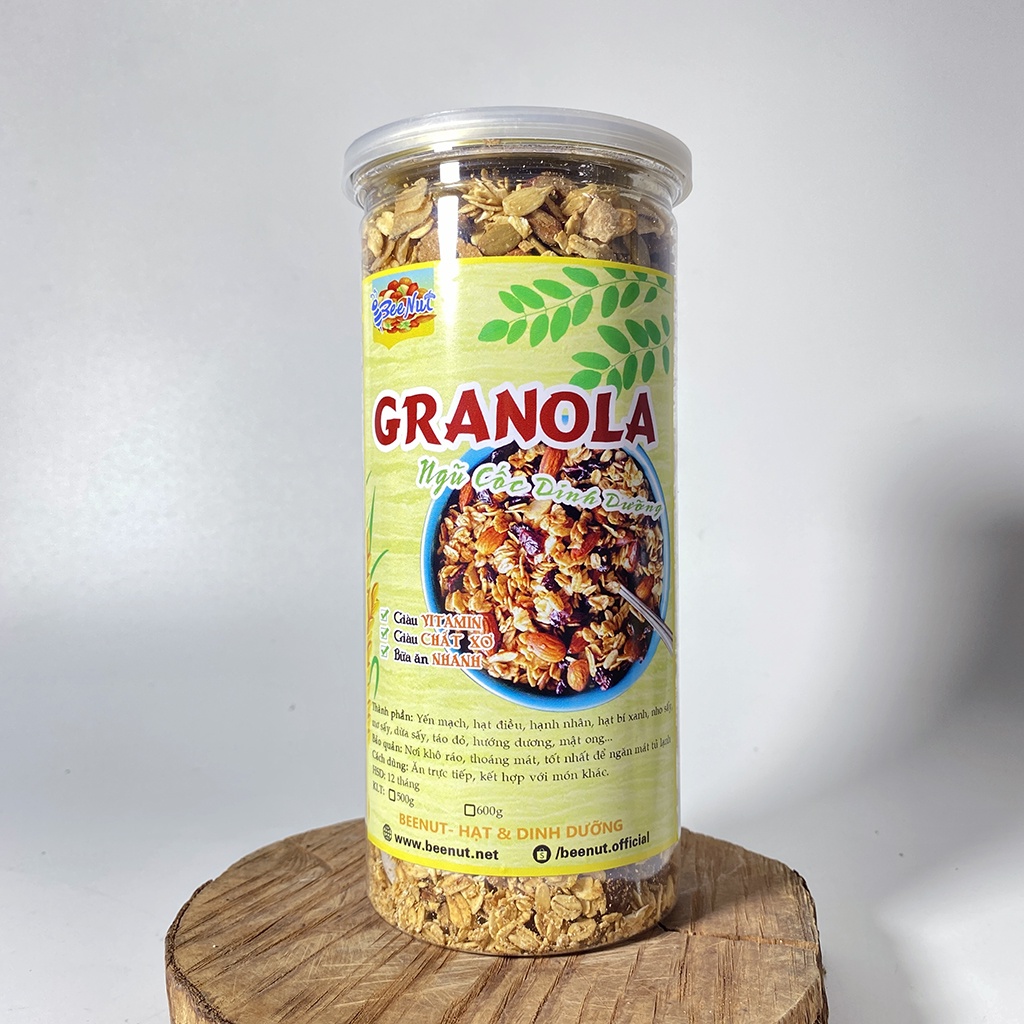 Ngũ cốc ăn kiêng giảm cân Granola không đường, Ngũ cốc dinh dưỡng không phẩm màu nhân tạo - Đồ ăn vặt Healthy BeeNut