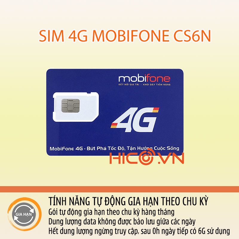 Sim 4G Mobifone CS6N, CS3N - tặng 6GB/Ngày - trọn Gói không Cần Nạp , Phù hợp khách hàng sử dụng nhiều data