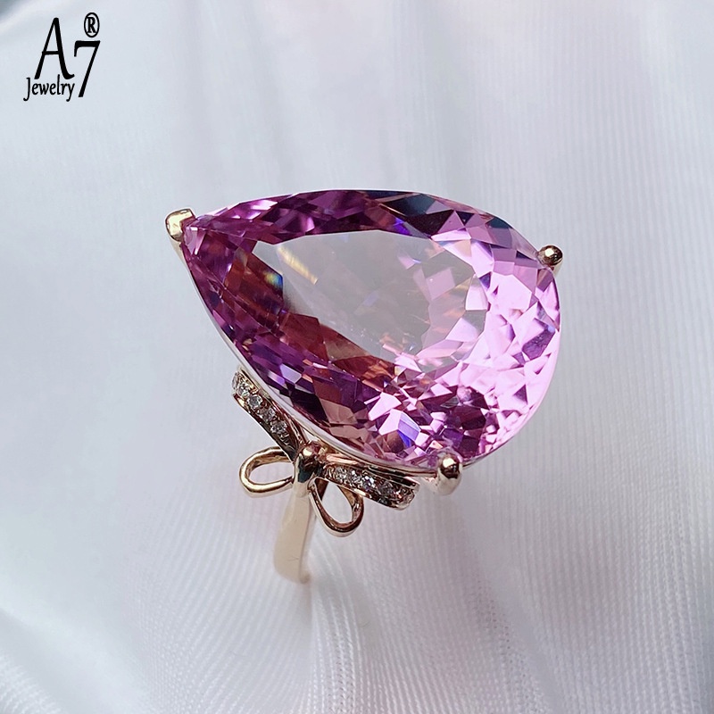 Nhẫn Hở Đính Đá Hình Giọt Nước Và Nơ A7