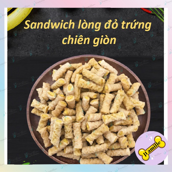 [GIÒN TAN]Sandwich Trứng Chiên Giòn Cho Chó, Bổ Sung Vitamin. Bánh Thưởng Dinh Dưỡng Cho Thú Cưng. Gói 100gr - JF57