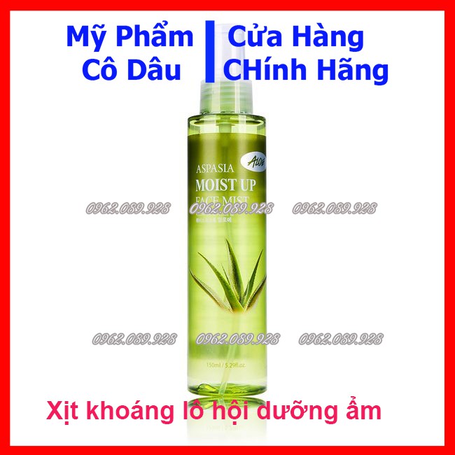 Xịt khoáng lô hội Aspasia Moist Up Face Mist Hàn Quốc 150ml khoáng nha đam dưỡng trắng da chính hãng