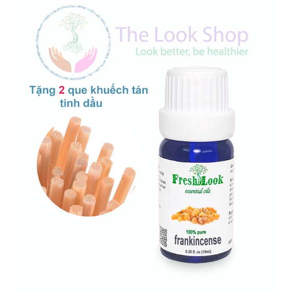 Bộ khuếch tán tinh dầu Hương trầm Frankincense Essential Oil 10ml FreshLook-  Khử mùi ẩm mốc tủ áo, thư giãn, dưỡng da