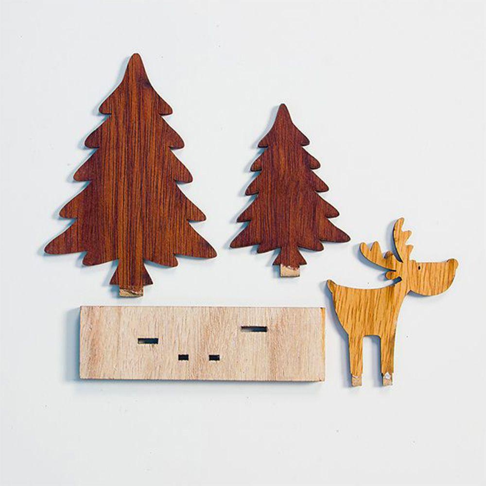 ZAIJIE24 Tuần Lộc Gỗ Trang Trí Giáng Sinh
