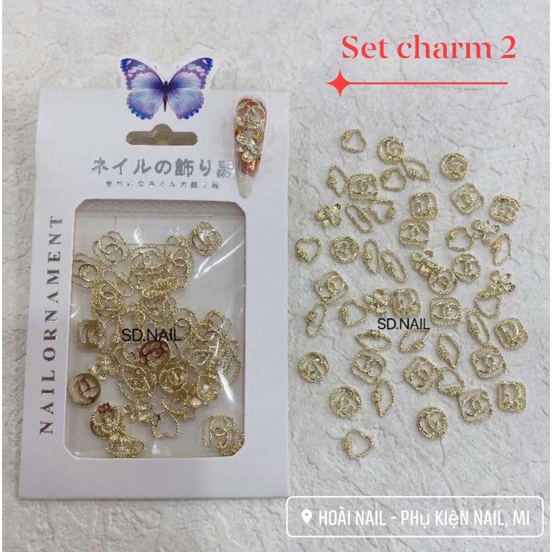 set charm gấu mix nhiều kiểu - phụ kiện nail giá rẻ