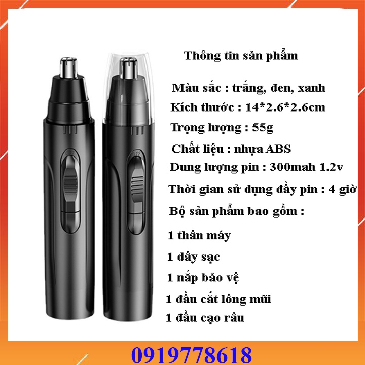 Máy cạo râu mini và cắt tỉa lông mũi  2 trong 1