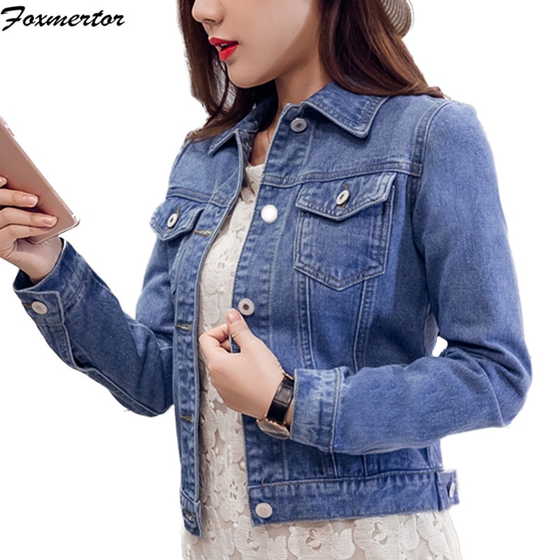 Áo Khoác Denim Tay Dài Dáng Ôm Màu Sắc Ngọt Ngào Thời Trang Mùa Xuân