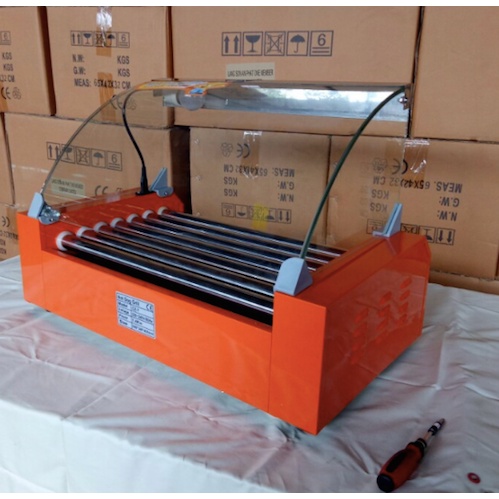 Máy nướng xúc xích điện ,Máy nướng lạp xườn 5 ,7 thanh kính cong