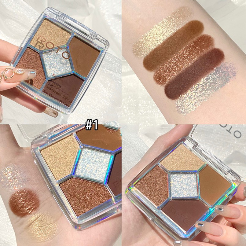 Bảng phấn mắt 5 màu ROTO Eye Shadow Colors Tone màu xám lạnh 8.5g