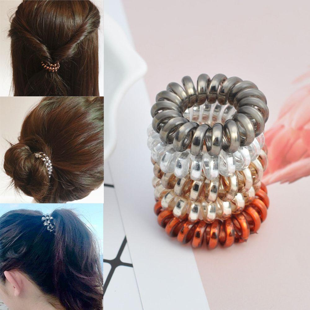 Dây Cột Tóc Cao Su Co Giãn Kiểu Xoắn Ốc Cho Nữ
