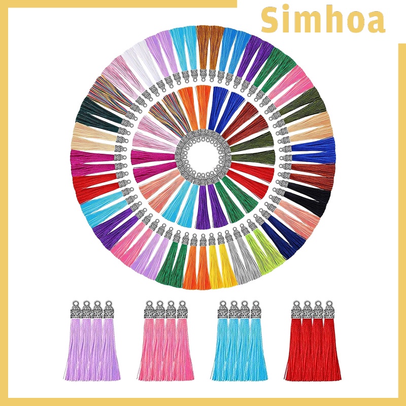 [SIMHOA]100 PCS Bulk Tassel Pendant for DIY Keychain Purse Earrings Making Supplies