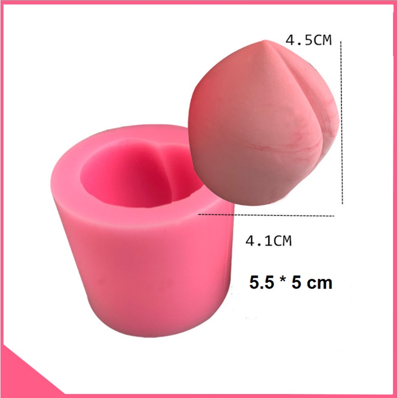 Khuôn silicon 4d làm rau câu hình trái đào tiên