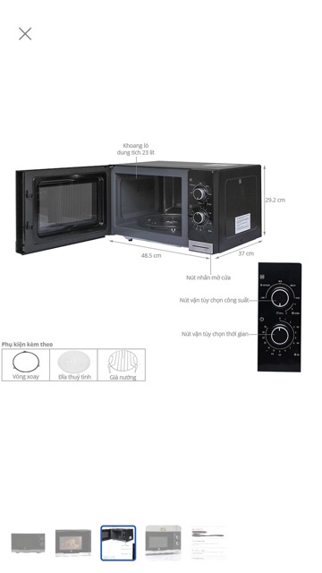 Thanh lý  Lò Vi Sóng Electrolux EMM2318X - 23L (Đen)