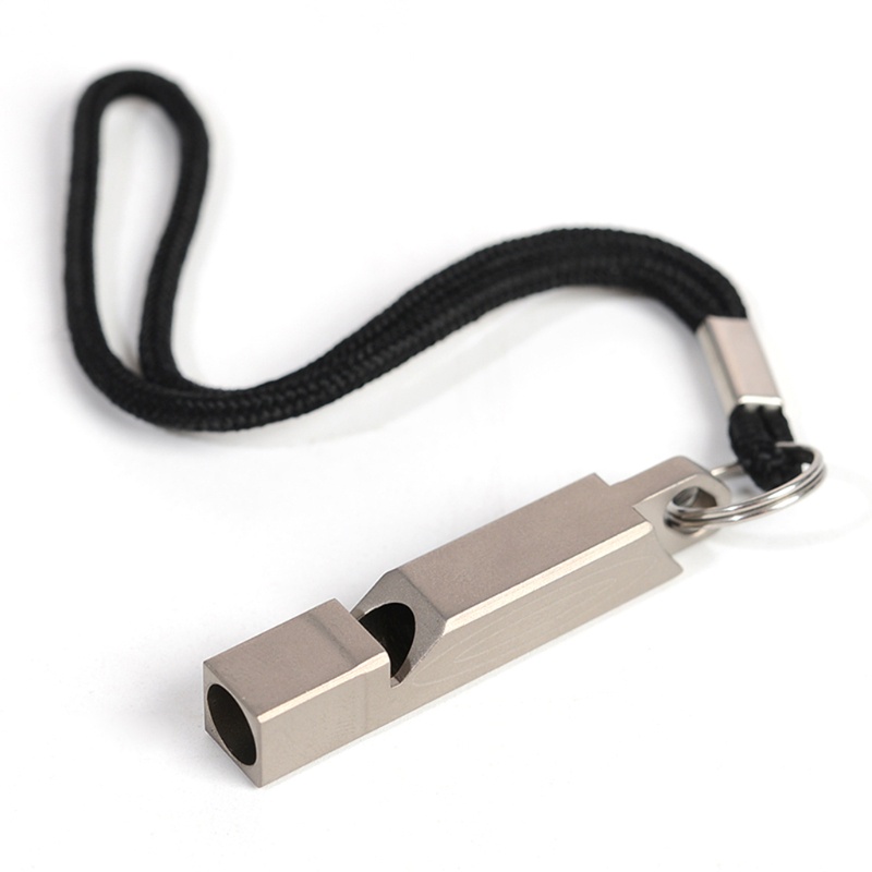 Còi khẩn cấp bằng titan 120 Decibel EDC có dây đeo cổ dùng khi tham gia các hoạt động ngoài trời