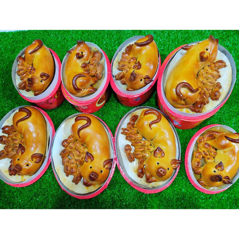 Combo khách đặt - 5 Bánh nắn tay bầy heo 350g và 750g nhân đậu xanh