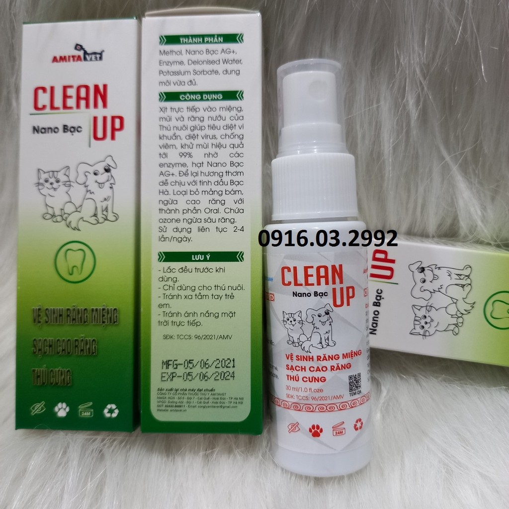 Xịt thơm miệng chó mèo, Xịt ngừa sâu răng khử mùi hôi miêng chó mèo 30ml