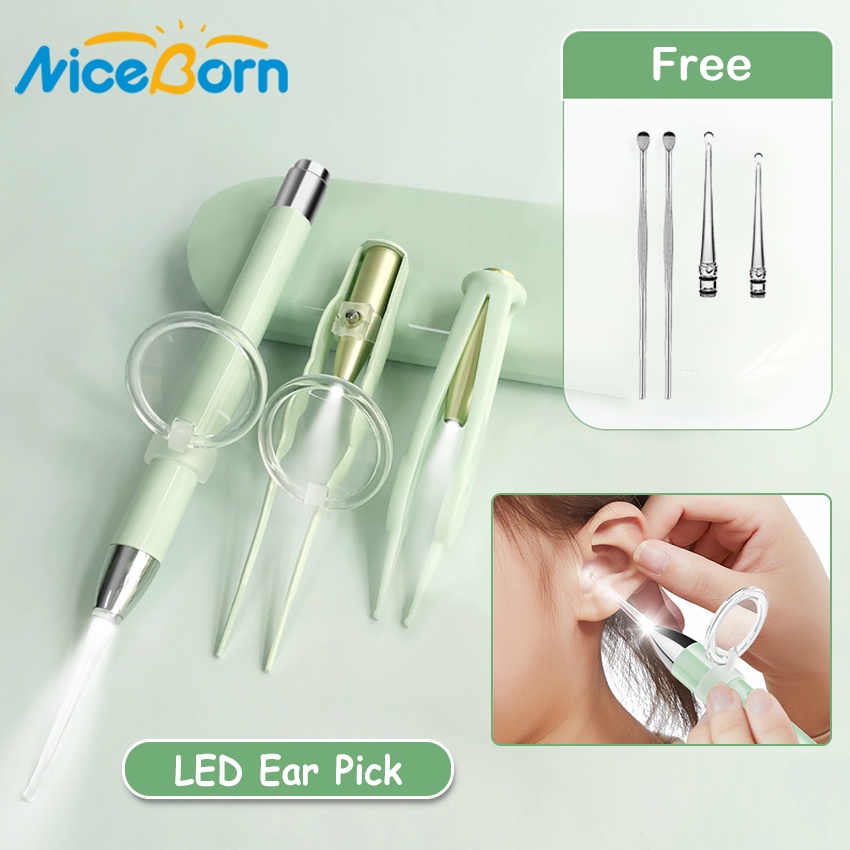 Dụng cụ lấy ráy tai có đèn LED phóng đại 5 lần NiceBorn