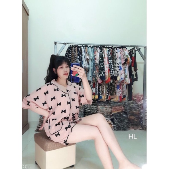 Bộ đùi  Pyjama lụa  mango siêu xinh.