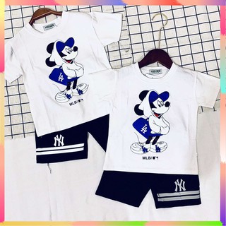 Sét đồ, bộ quần áo cộc tay hình chuột micky dáng thể thao cho bé